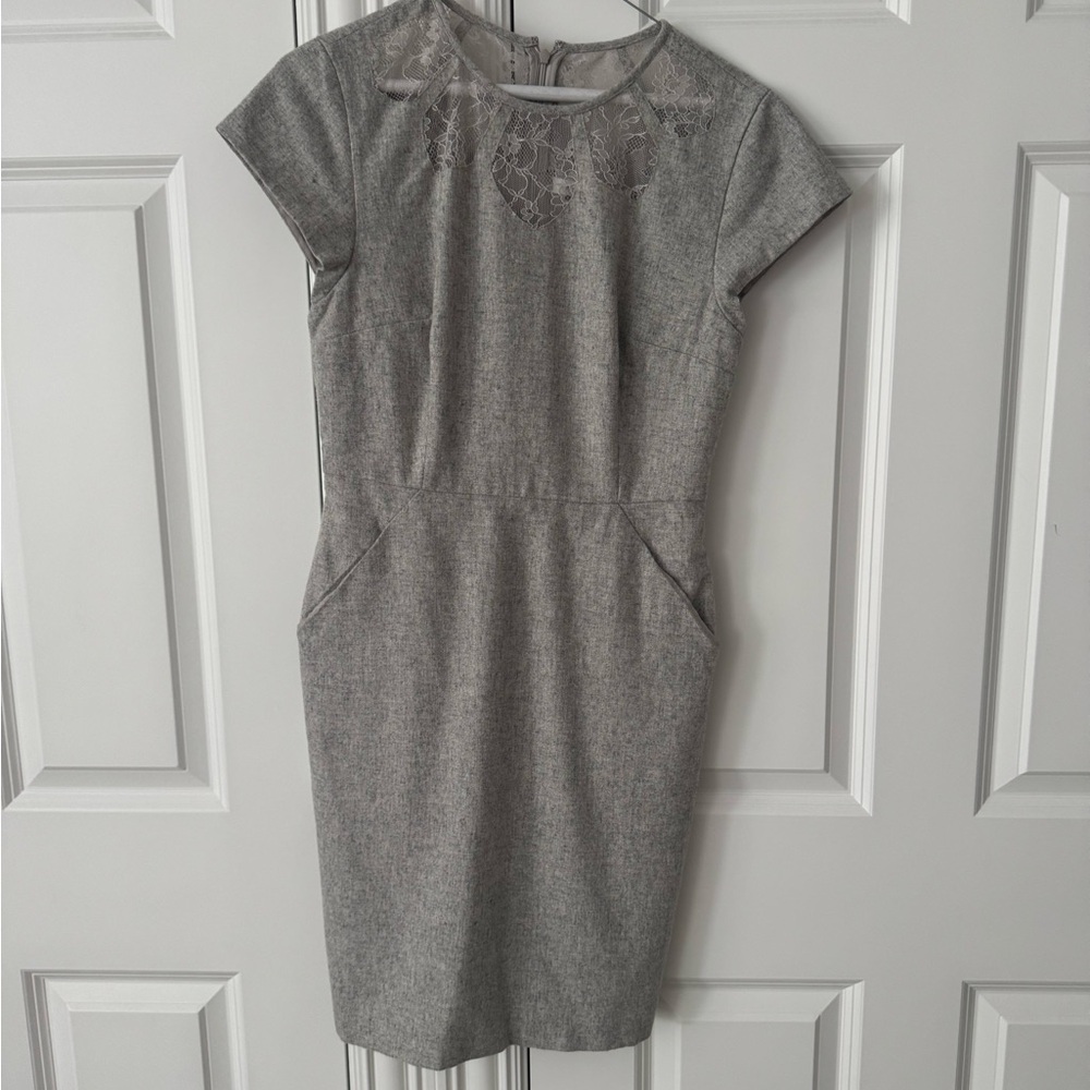 Susana Monaco - Size 2 - Light Gray Wool Blend Dress